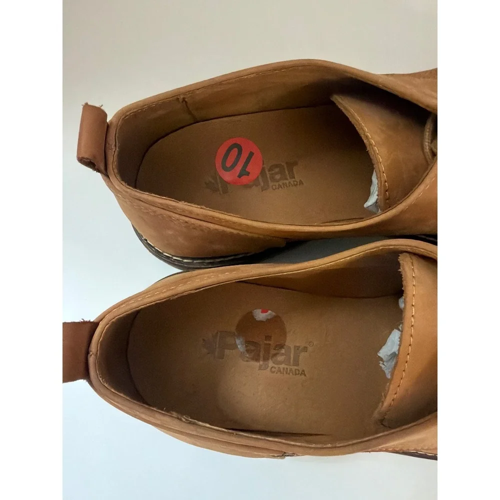 Pajar River Cafe Embossed Plain Toe Derby Cognac Leather 10-10.5 Portugal